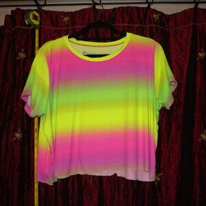 Bright Horizontal Tie Dye Short Sleeve